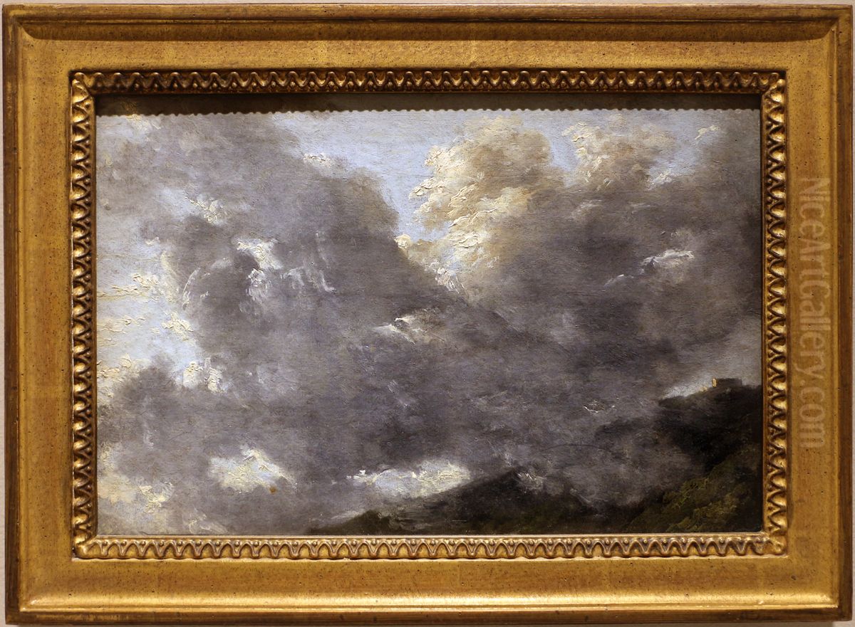 Etude de nuages Oil Painting by Pierre-Henri de Valenciennes