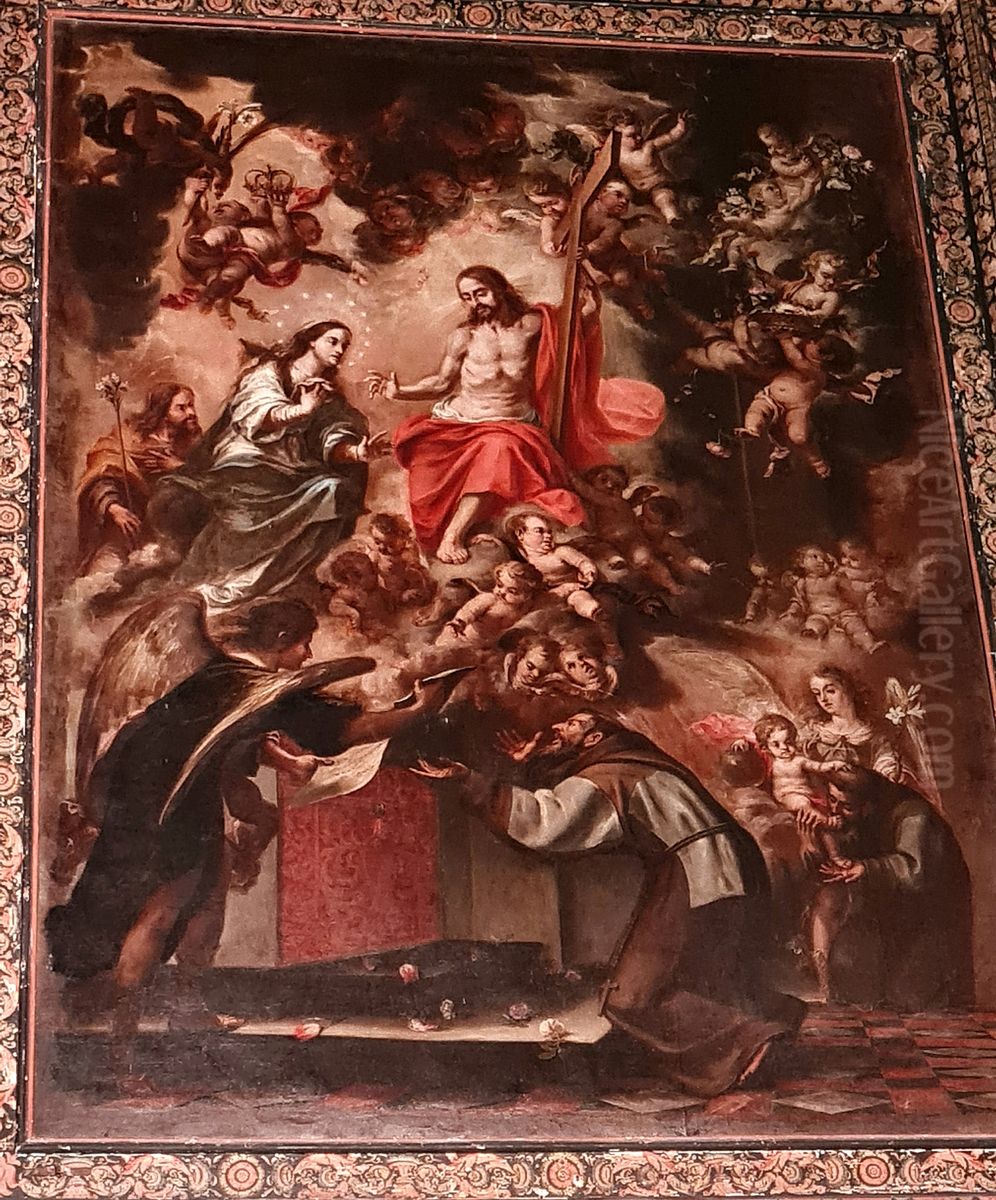 Vision de San Francisco en la Porciuncula Oil Painting by Juan De Valdes Leal