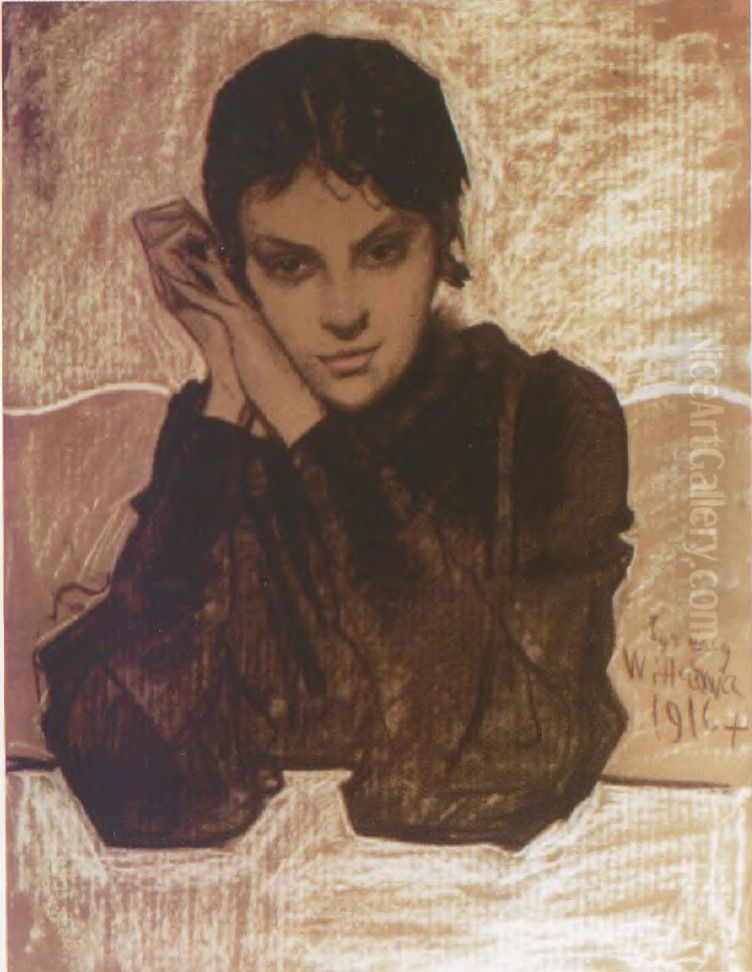 Portret Wiktorii Gruberskiej Oil Painting by Stanislaw Ignacy Witkiewicz (Witkacy)