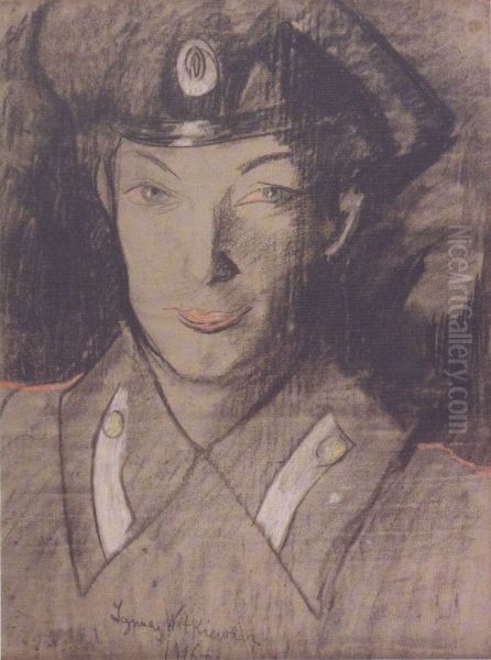 Portret zolnierza rosyjskiego Oil Painting by Stanislaw Ignacy Witkiewicz