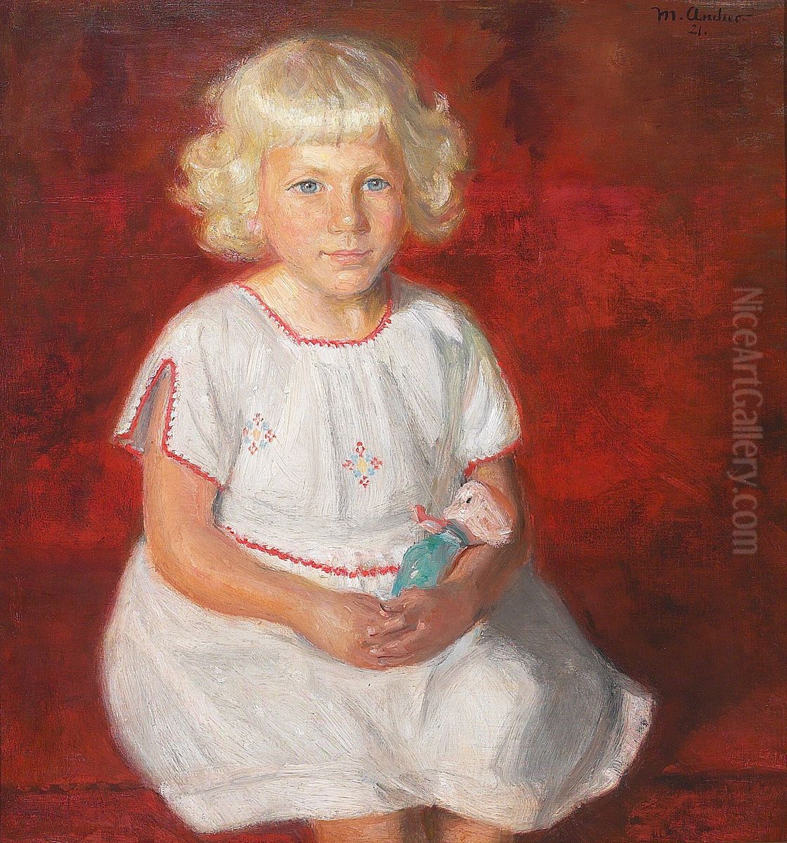 Rose of Skagen. Fisher girl in Sunday clothes. Oil Painting by Michael Peter Ancher