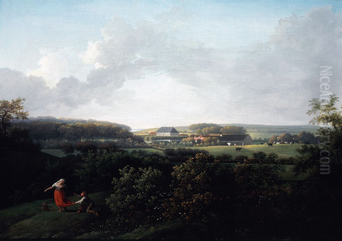 View towards Frederiksgave on Funen Oil Painting by Jens Juel