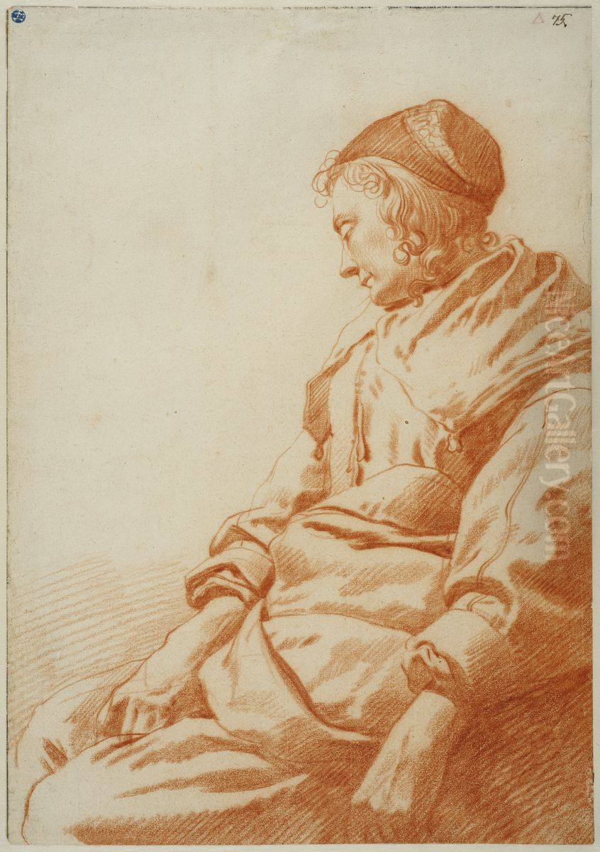 Sovande ung kvinna Oil Painting by Karel Dujardin