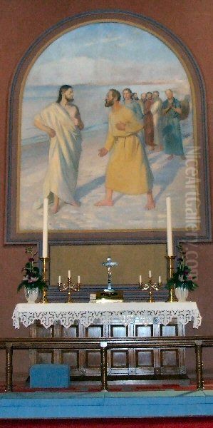 Jesu mode med disciplene ved Tiberias so efter opstandelsen. Oil Painting by Michael Peter Ancher