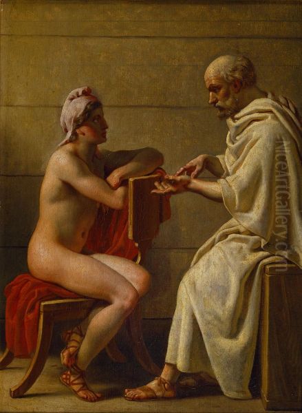 Socrates and Alcibiades Oil Painting by Christoffer Wilhelm Eckersberg