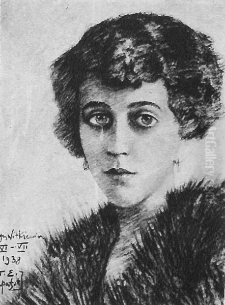 Portrait of Urszula Kolaczkowska Oil Painting by Stanislaw Ignacy Witkiewicz