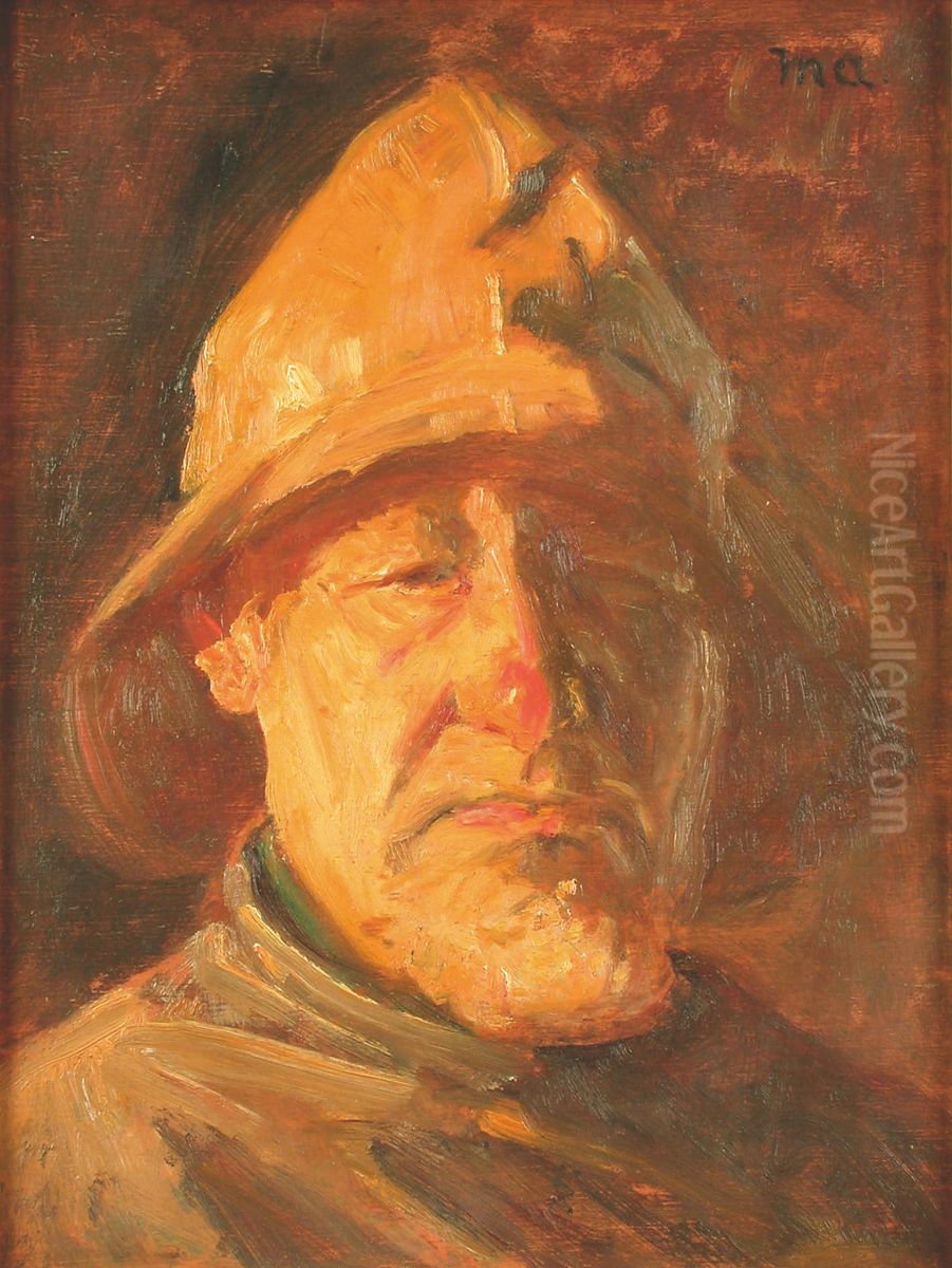 En vejrbidt fisker. Oil Painting by Michael Peter Ancher