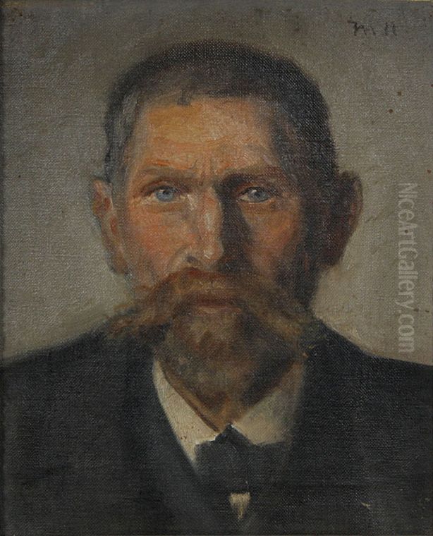 Portrait of the fisherman Jens Martin Jensen Rontved. Oil Painting by Michael Peter Ancher