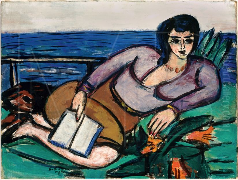 Liegende Frau am Meer Oil Painting by Max Beckmann