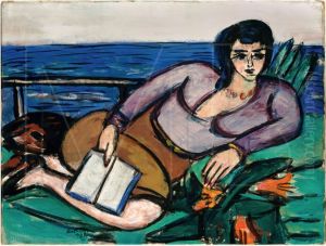 Liegende Frau am Meer