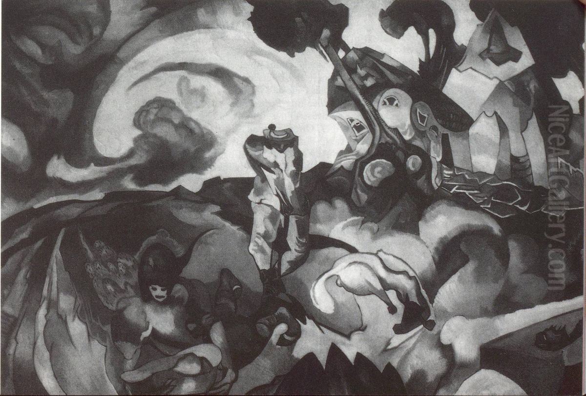 Composition Oil Painting by Stanislaw Ignacy Witkiewicz (Witkacy)