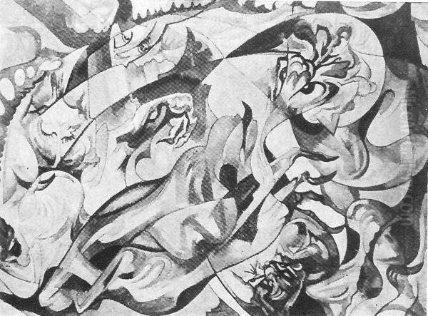 Composition Oil Painting by Stanislaw Ignacy Witkiewicz