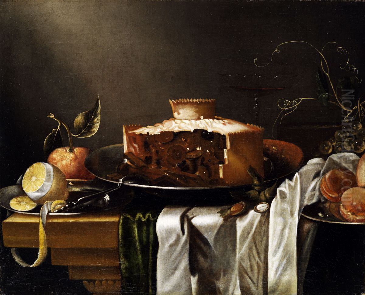 Still life with pate. Oil Painting by Abraham Van Calraet Still life with pate. Oil Painting by Abraham Van Calraet