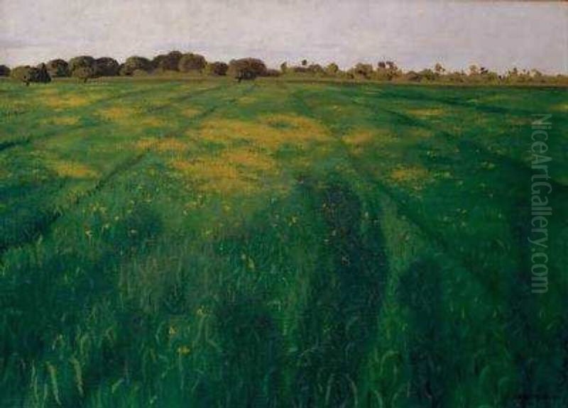 Un champ d'avoines vertes Oil Painting by Felix Vallotton