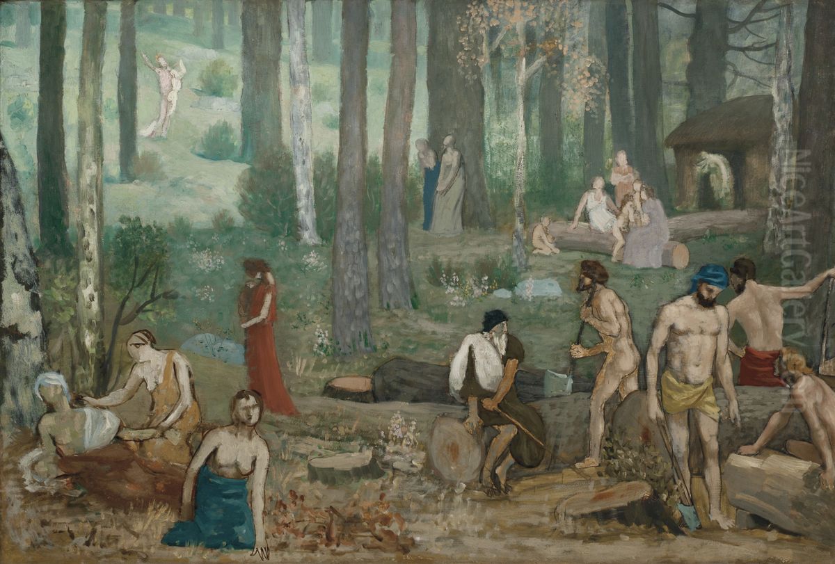 The Woodcutters Oil Painting by Pierre Puvis de Chavannes