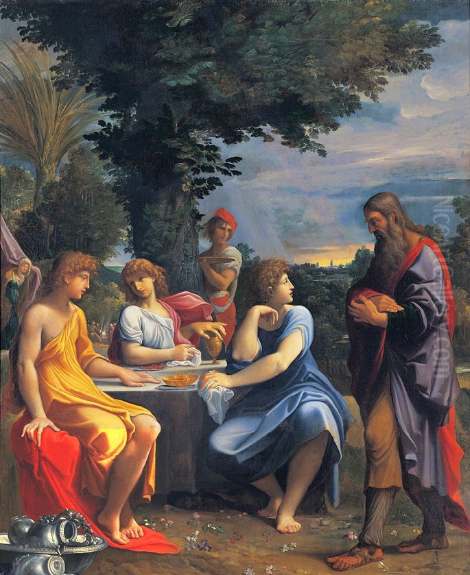 Three angels visiting Abraham Oil Painting by Ludovico Carracci
