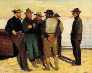 Fishermen by the Sea on a Summer's Evening. Study. (2)