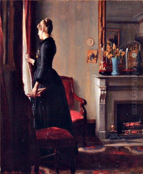 Marie Kroyer i Paris Oil Painting by Michael Peter Ancher