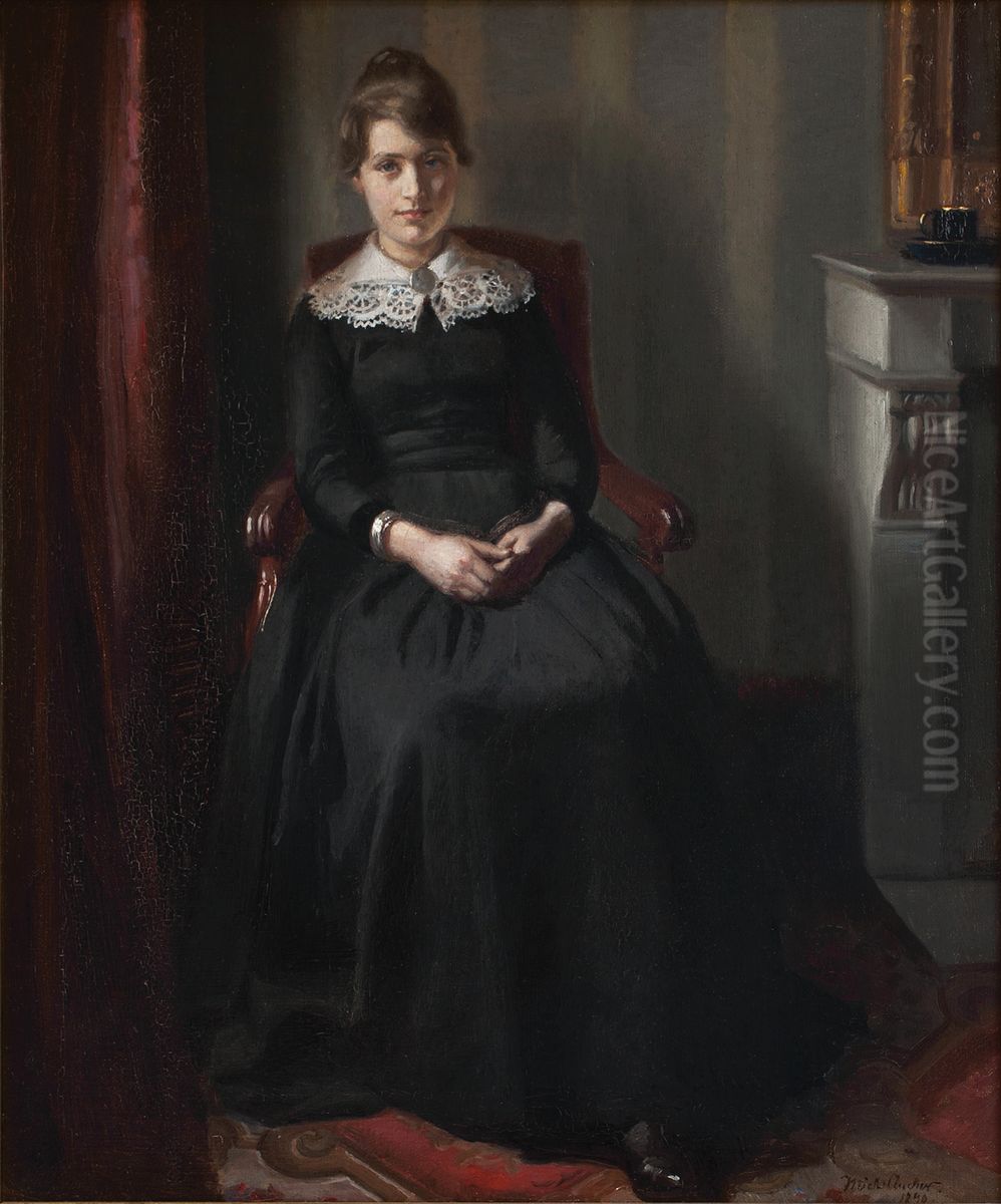 Portraet af Marie Triepcke Oil Painting by Michael Peter Ancher