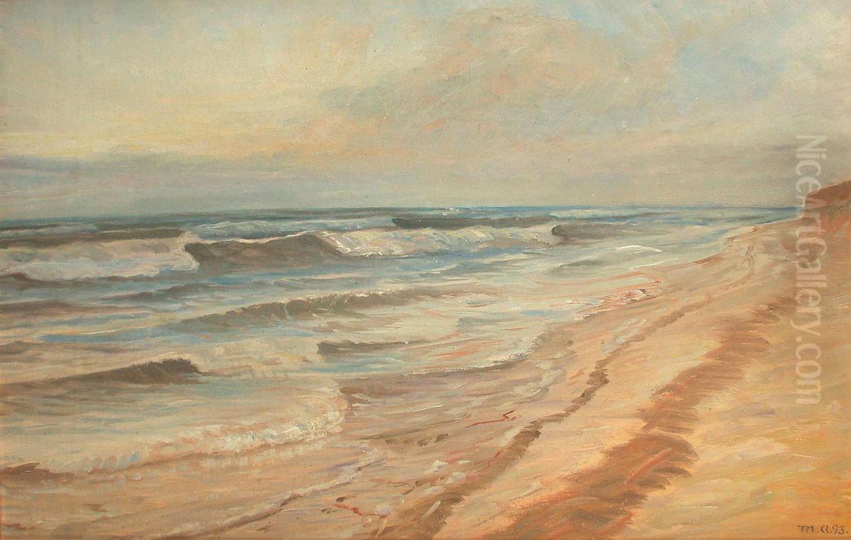 High Tide on Skagen Beach. Oil Painting by Michael Peter Ancher