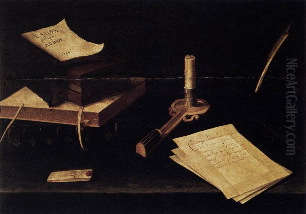Still-Life with Candle Oil Painting by Lubin Baugin