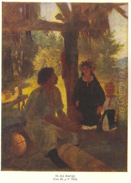 Na pasici Oil Painting by Taras Shevchenko