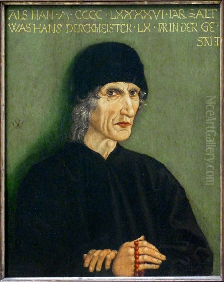 Bildnis des Nurnberger Apothekers Hans Perckmeister (1436-1512) Oil Painting by Michael Wolgemutand workshop