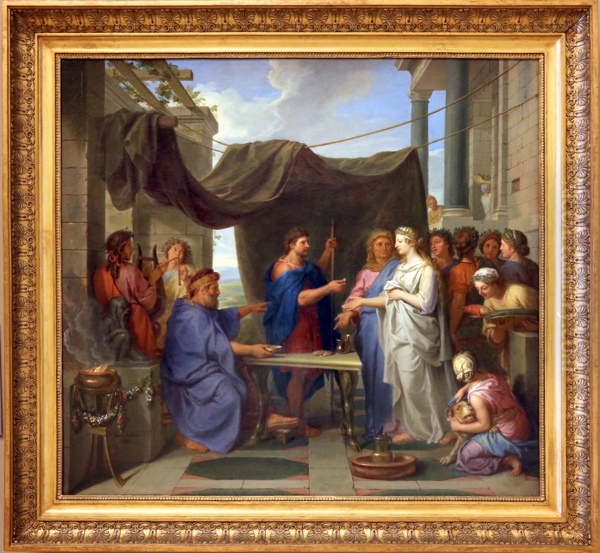 Moise epouse Sephora, fille de Jethro Oil Painting by Charles Le Brun