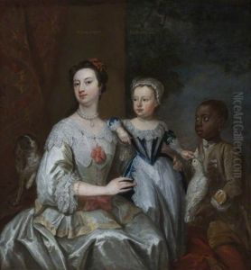 Lady Grace Carteret (1713-1755), Countess of Dysart with a Child (Lady Frances Tollemache?, 1738-1807), and a Black Servant, Cockatoo and Spaniel
