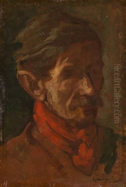 Studiekop van een blinde man Oil Painting by Eugene Delacroix