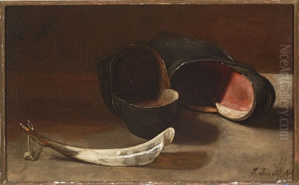 Stilleven met klompen Oil Painting by Francois Bonvin