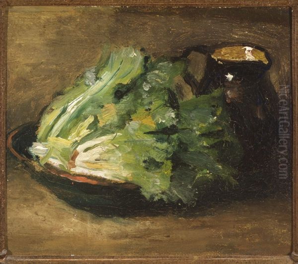 Stilleven met groente. Oil Painting by Francois Bonvin