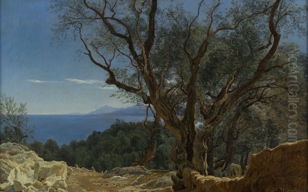View over Nice, France Oil Painting by Janus Andreas Bartholin La Cour