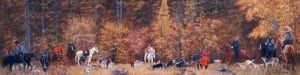 Russian hunting. Oil on canvas. 50 x 200 cm.