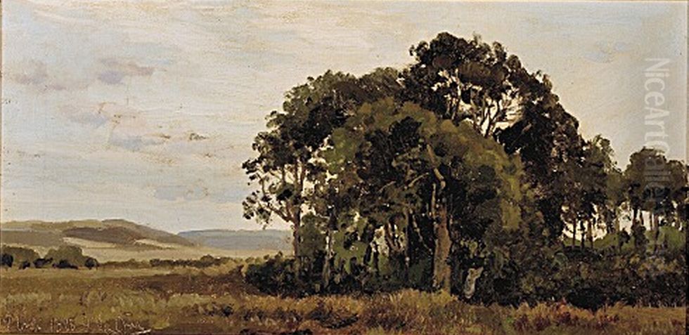 Landskab ved Ry. Oil Painting by Janus Andreas Bartholin La Cour Landskab ved Ry. Oil Painting by Janus Andreas Bartholin La Cour