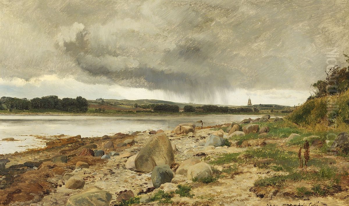 Ved Kalo Vig. Eftermiddag i August. Studie. Oil Painting by Janus Andreas Bartholin La Cour Ved Kalo Vig. Eftermiddag i August. Studie. Oil Painting by Janus Andreas Bartholin La Cour