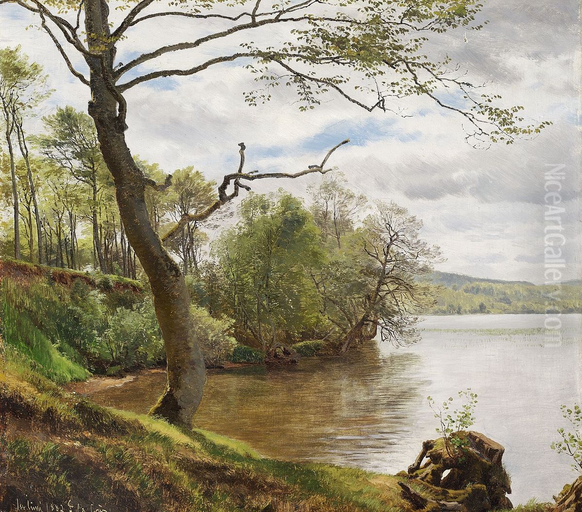Skovso, sommer. Oil Painting by Janus Andreas Bartholin La Cour Skovso, sommer. Oil Painting by Janus Andreas Bartholin La Cour