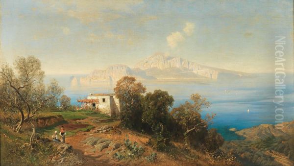 A view of Capri Oil Painting by Ascan Lutteroth