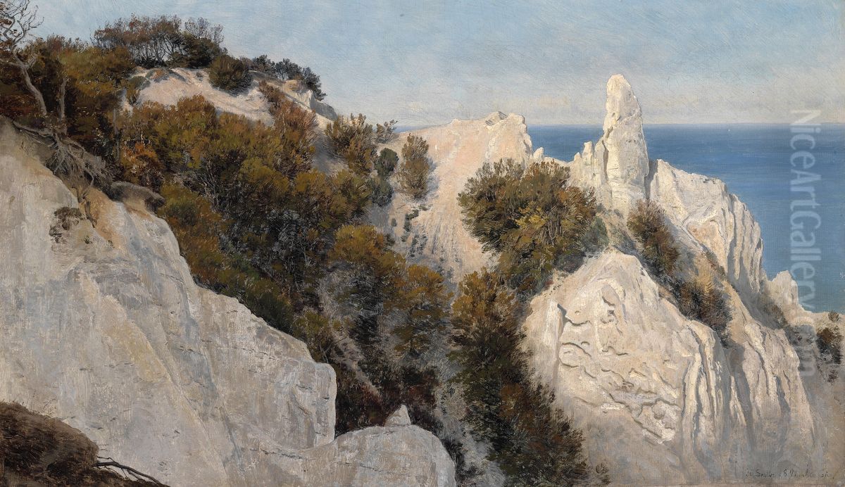 Sommerspiret pa Mon Oil Painting by Janus Andreas Bartholin La Cour Sommerspiret pa Mon Oil Painting by Janus Andreas Bartholin La Cour