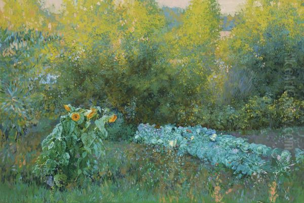 Da giardino della nonna. Olio su tela. 60 x 80 cm. Oil Painting by Simon Kozhin