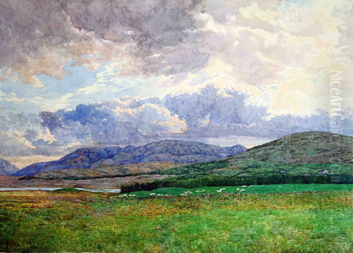 Connemara Bergen. Irland. Aquarell auf Papier. 63 x 85 cm Oil Painting by Simon Kozhin