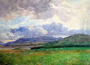 Connemara Bergen. Irland. Aquarell auf Papier. 63 x 85 cm