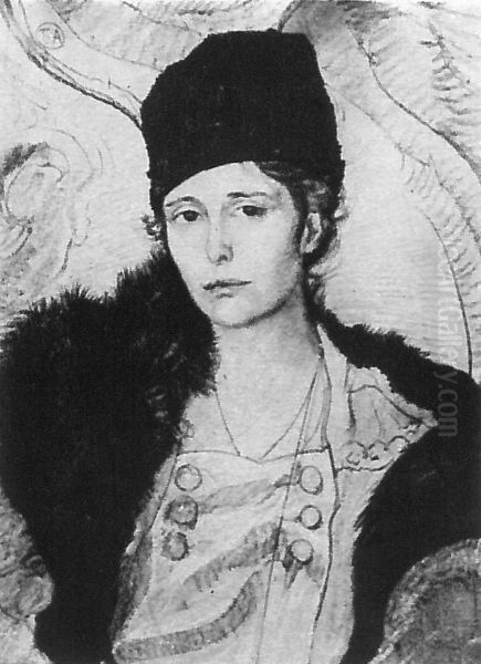 Portret Janiny Rozniewicz Oil Painting by Stanislaw Ignacy Witkiewicz