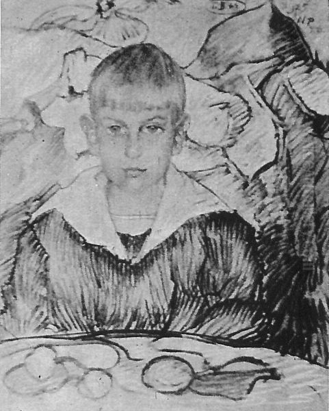Portrait of Tadeusz Schiele with an angel Oil Painting by Stanislaw Ignacy Witkiewicz