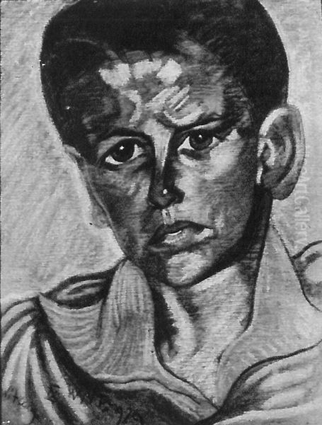 Portrait of Jerzy Burnat Oil Painting by Stanislaw Ignacy Witkiewicz