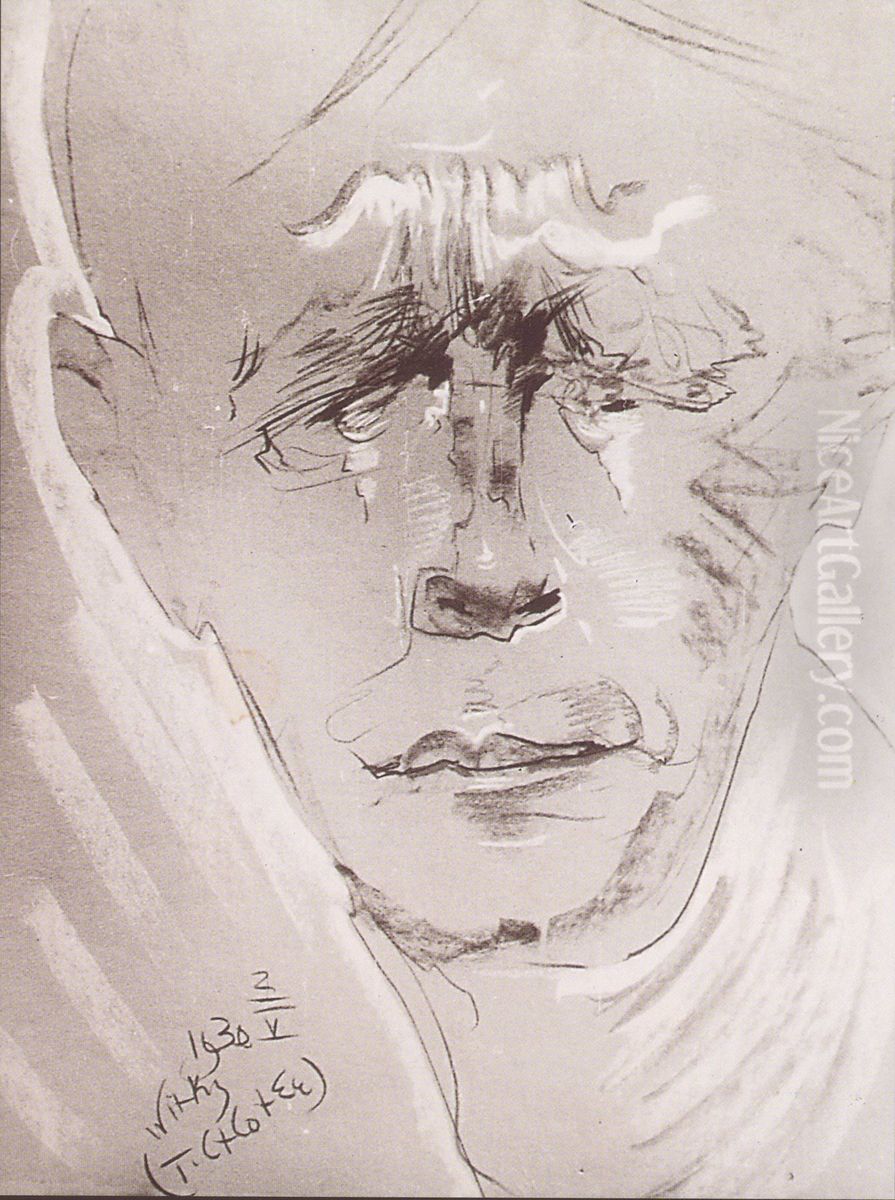 Portrait of Ludwik Solski Oil Painting by Stanislaw Ignacy Witkiewicz (Witkacy)