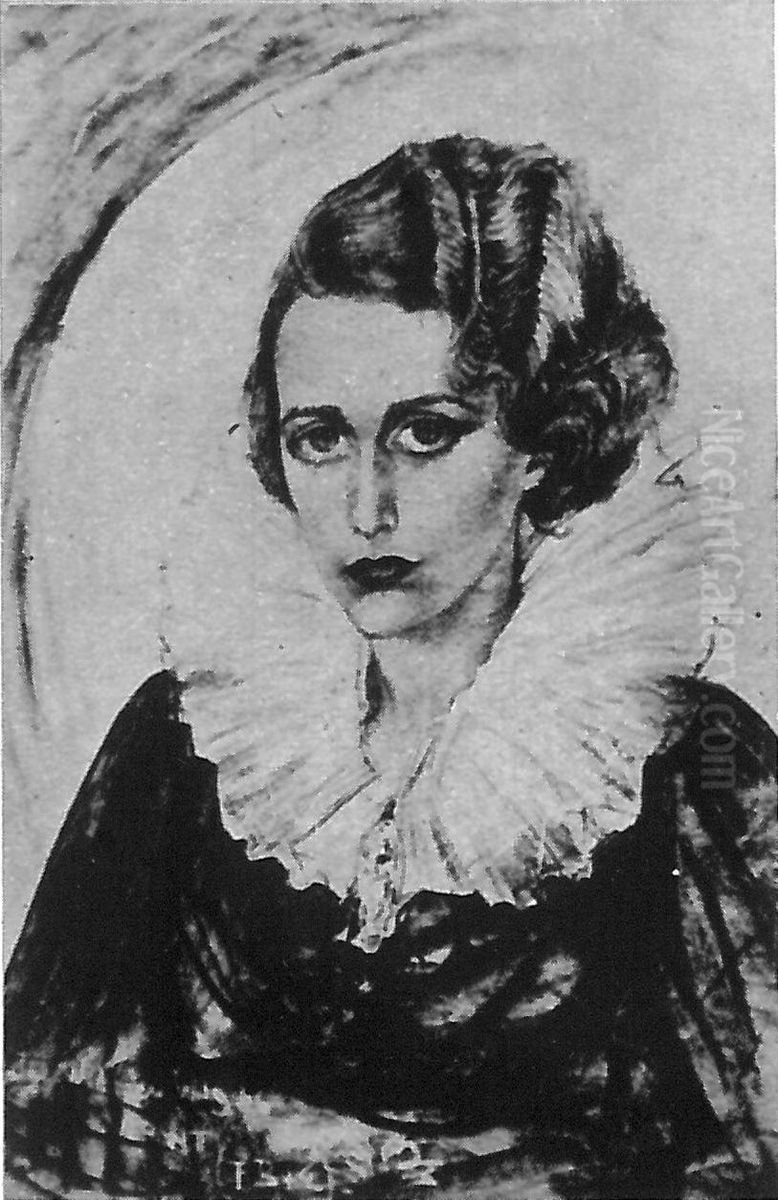 Portrait of Janina Regec-Wojcikowa Oil Painting by Stanislaw Ignacy Witkiewicz (Witkacy)