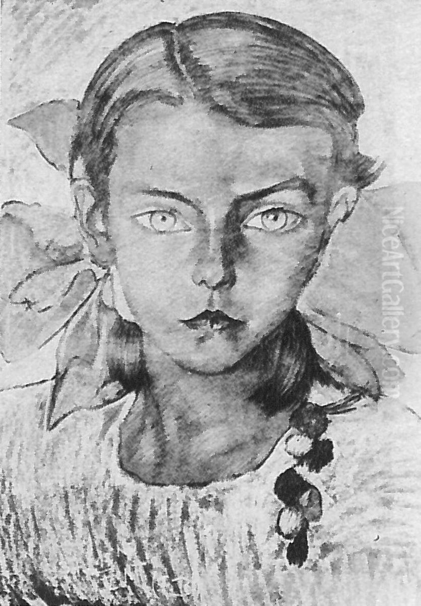 Portret Ireny Nowakowskiej-Kaman Oil Painting by Stanislaw Ignacy Witkiewicz (Witkacy)