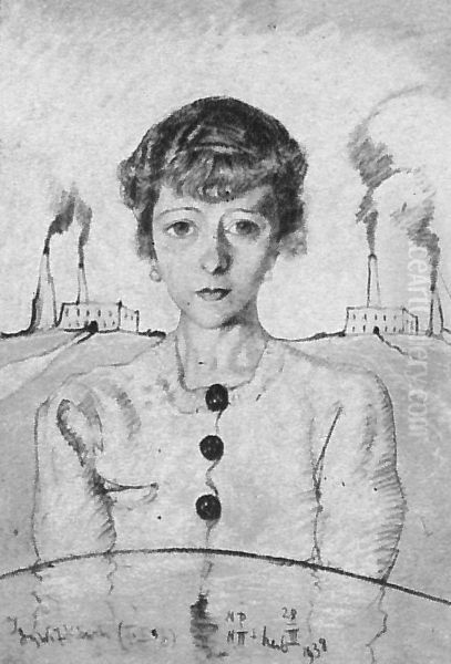 Portrait of Maria Barowa Oil Painting by Stanislaw Ignacy Witkiewicz (Witkacy)