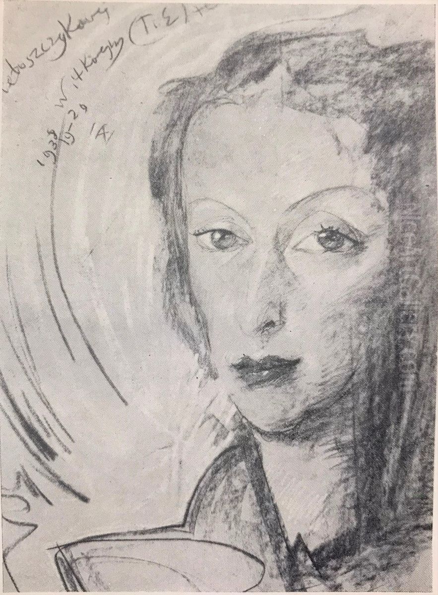 Portrait of Janina Turowska-Leszczynska Oil Painting by Stanislaw Ignacy Witkiewicz (Witkacy)